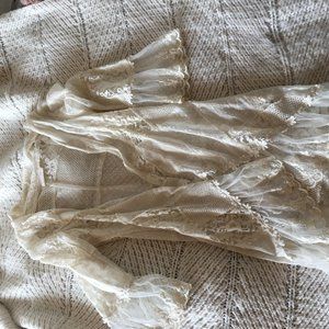 White/Cream Lace Kimono - Size Small